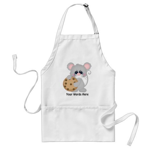 Chocolade chip cookie-muis leveranciers pron standaard schort (Voorkant)