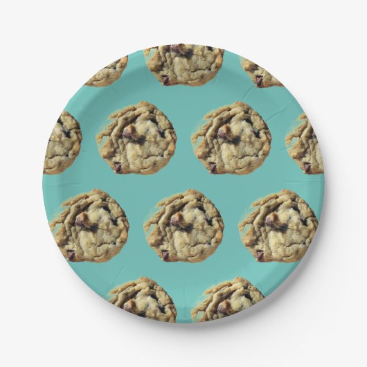Chocolade Chip Cookie Pattern Papieren Bordje (Voorkant)