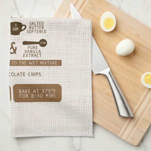 Chocolade Chip Cookie Recipe Kitchen Towel Theedoek (Quarter Fold)