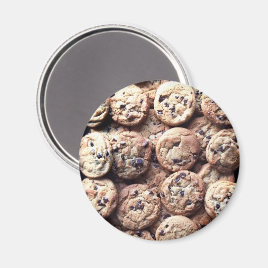 Chocolade Chip Cookie Round Magnet (Voorkant / Achterkant)