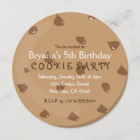 Chocolade Chip COOKIE Verjaardagsfeest Uitnodiging