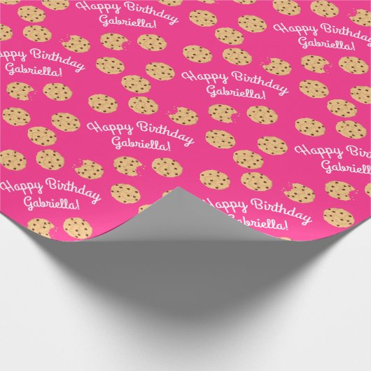 Chocolade Chip Cookie Verjaardagsfeestje Cadeaupapier (Hoek)