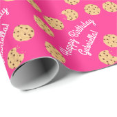 Chocolade Chip Cookie Verjaardagsfeestje Cadeaupapier (Rol Hoek)