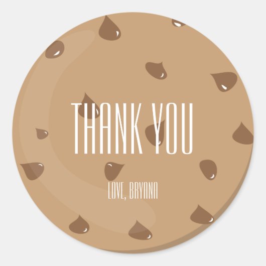Chocolade Chip COOKIE Verjaardagsfeestje Favor Sti Ronde Sticker (Voorkant)