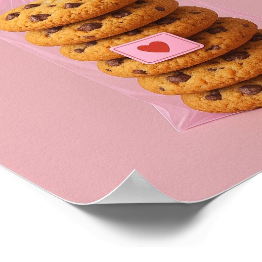 Chocolade Chip Cookie Wall Art, Schattigee keuken Poster (Hoek)