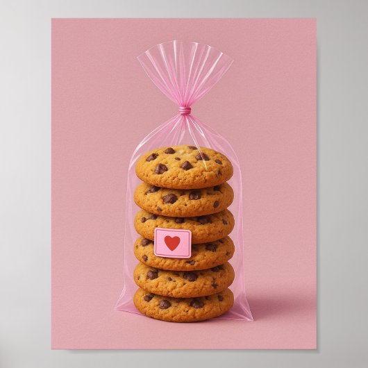 Chocolade Chip Cookie Wall Art, Schattigee keuken Poster (Voorkant)