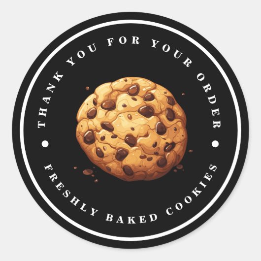 Chocolade Chip Cookie Zakelijke Sticker (Voorkant)