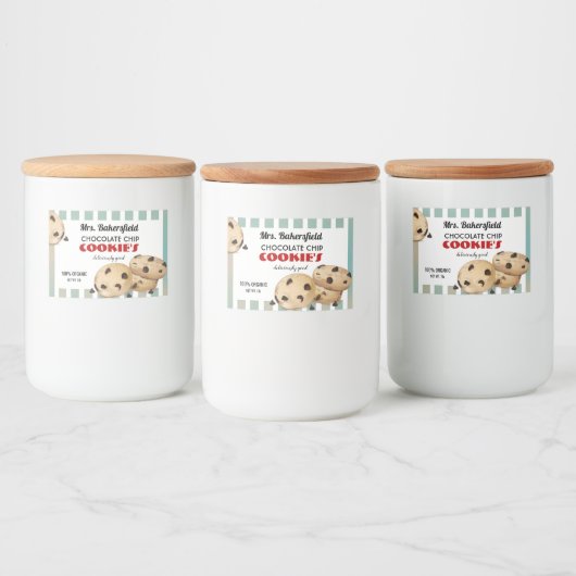 Chocolade Chip Cookies Baking Gift Voedselcontainer Etiket (Flessen)