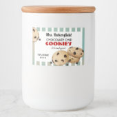 Chocolade Chip Cookies Baking Gift Voedselcontainer Etiket (Voorkant)