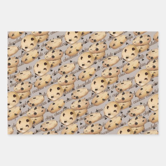 Chocolade Chip Cookies Bakken Gift Tissue Papier Inpakpapier Vel (Voorkant)
