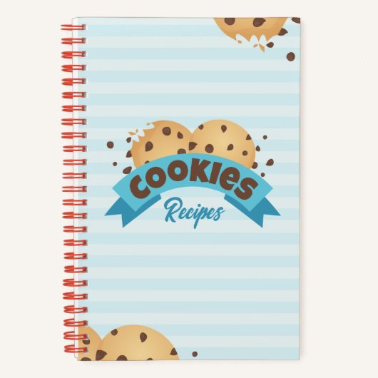 Chocolade Chip Cookies Blue Stripes Recepten Notitieboek (Voorkant)