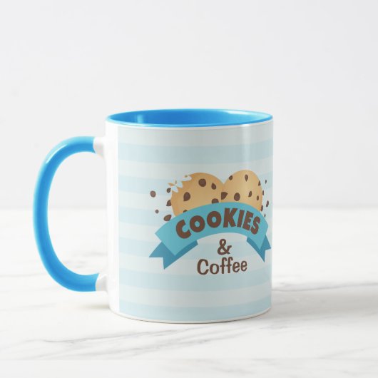 Chocolade Chip Cookies en Coffee Design op een Mok (Links)
