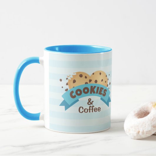 Chocolade Chip Cookies en Coffee Design op een Mok (Met donut)
