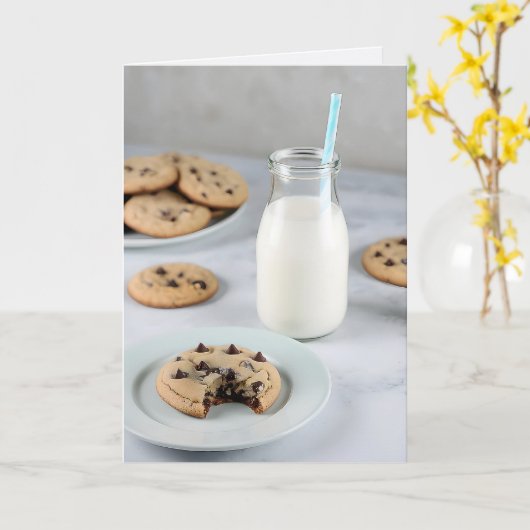 Chocolade Chip Cookies en Melk Kaart (Gele Bloem)
