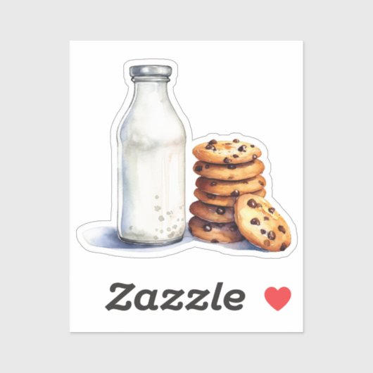 Chocolade Chip Cookies en Melk Sticker (Vel)