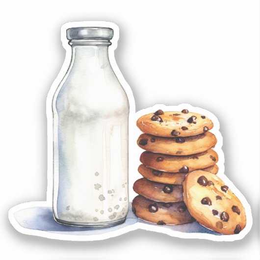Chocolade Chip Cookies en Melk Sticker (Voorkant)