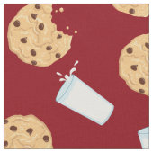 Chocolade Chip Cookies en Milk Cute Kinderen Stof (Close Up)
