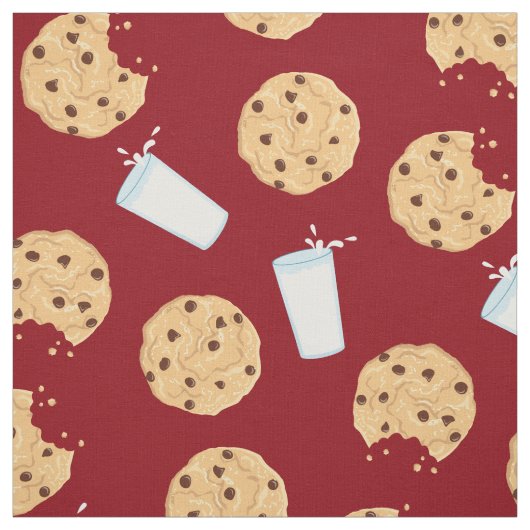 Chocolade Chip Cookies en Milk Cute Kinderen Stof (Swatch)