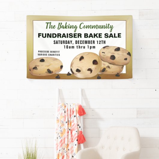 Chocolade Chip Cookies Fundraiser Bake Sale Spandoek (Insitu)