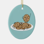 Chocolade Chip Cookies gebakken bord dessert Keramisch Ornament (Rechts)
