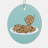Chocolade Chip Cookies gebakken bord dessert Keramisch Ornament (Links)