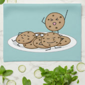 Chocolade Chip Cookies gebakken bord dessert Theedoek (Gevouwen)