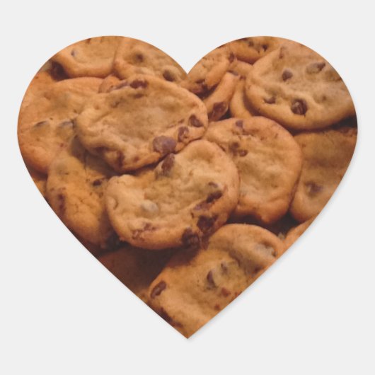 Chocolade Chip Cookies Hart Stickers (Voorkant)