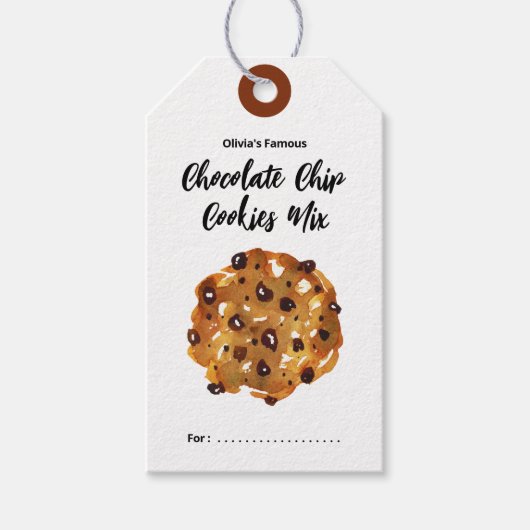 Chocolade Chip Cookies Jar Mix Gift Labels Cadeaulabel (Voorkant)