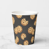 Chocolade Chip Cookies Krijtbord Verjaardagspapier Papieren Bekers (Achterkant)