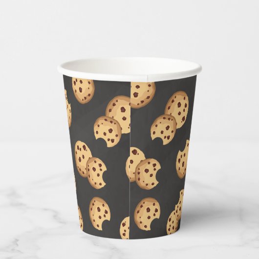 Chocolade Chip Cookies Krijtbord Verjaardagspapier Papieren Bekers (Rechts)
