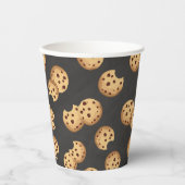 Chocolade Chip Cookies Krijtbord Verjaardagspapier Papieren Bekers (Voorkant)