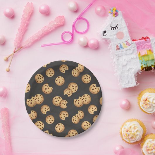 Chocolade Chip Cookies Krijtbord Verjaardagspapier Papieren Bordje (Feest)