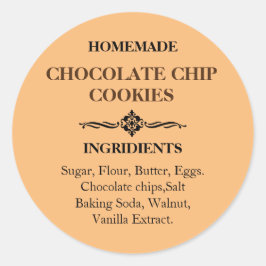 Chocolade Chip Cookies Label Sticker