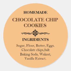 Chocolade Chip Cookies Label Sticker