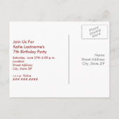 Chocolade Chip Cookies + Melk Verjaardagsfeest Uitnodiging Briefkaart (Achterkant)