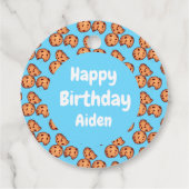 Chocolade Chip Cookies Patroon Ballon Bedankjes Labels (Achterkant)
