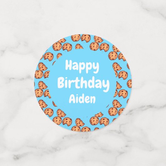 Chocolade Chip Cookies Patroon Ballon Confetti (Kleine voorkant)