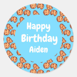 Chocolade Chip Cookies Patroon Ballon Ronde Sticker