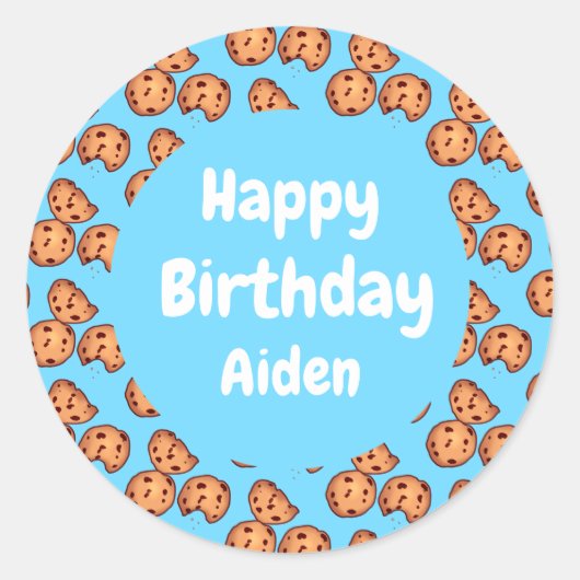 Chocolade Chip Cookies Patroon Ballon Ronde Sticker (Voorkant)