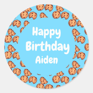 Chocolade Chip Cookies Patroon Ballon Ronde Sticker