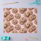 Chocolade Chip Cookies Patroon op Roze Decoupage Tissuepapier (Craft)