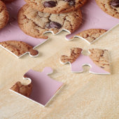 Chocolade Chip Cookies Patroon op Roze Legpuzzel (Zijkant)