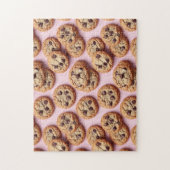 Chocolade Chip Cookies Patroon op Roze Legpuzzel (Verticaal)