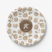 Chocolade Chip Cookies Patroon Verjaardagsfeestje Papieren Bordje (Voorkant)