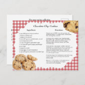 Chocolade Chip Cookies Recept Briefkaart (Voorkant / Achterkant)