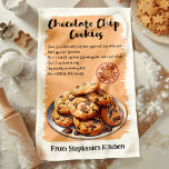 Chocolade Chip Cookies Recept Gepersonaliseerd Theedoek<br><div class="desc">Bak wat nostalgie op met deze gepersonaliseerde Chocolate Chip Cookies recept keukenhanddoek. Met een klassiek recept voor chocoladekoekjes en een charmante illustratie, voegt deze handdoek een gezellige, persoonlijke touch toe aan elke keuken. Pas het aan met jouw namen of berichten om het uw eigen te maken, waardoor het het perfecte...</div>