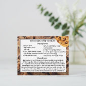 Chocolade Chip Cookies Recept Kaart Briefkaart (Staand voorkant)