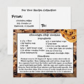 Chocolade Chip Cookies Recept Kaart Briefkaart (Voorkant / Achterkant)