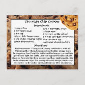 Chocolade Chip Cookies Recept Kaart Briefkaart (Voorkant)