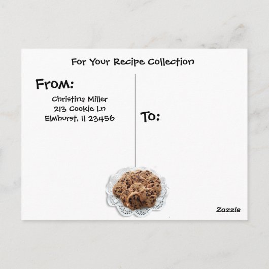 Chocolade Chip Cookies Recept Kaart Briefkaart (Achterkant)